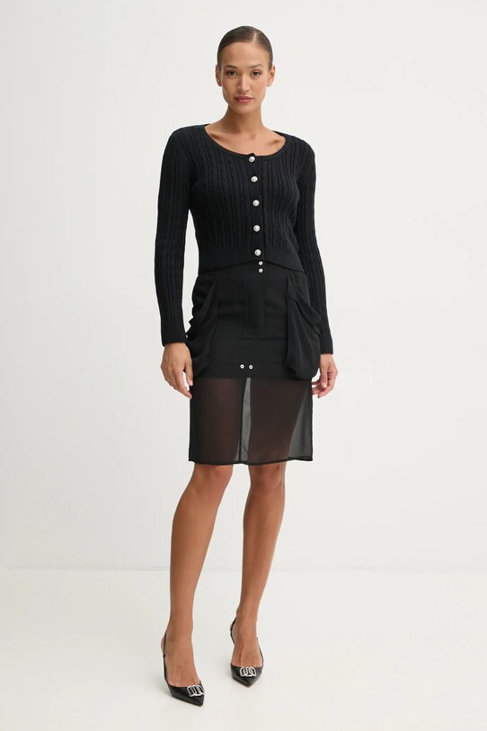 Guess kardigan z domieszką wełny SIENNA W5RR53.Z37L1 czarny SS25