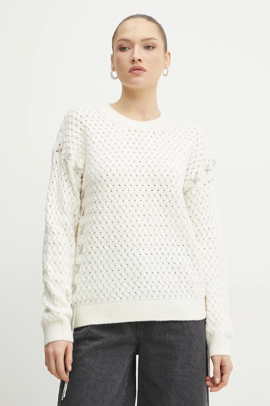 Guess pulover din amestec de lana ELLISS grosime medie bej W5RR13.Z3KY0