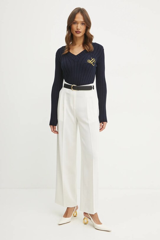 Luisa Spagnoli pulover de bumbac 58581 bleumarin SS25
