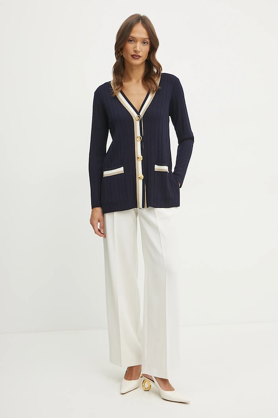 Luisa Spagnoli kardigan wełniany 58593 granatowy SS25