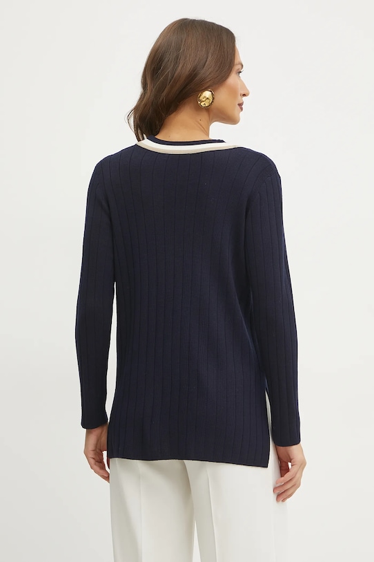 Odzież Luisa Spagnoli kardigan wełniany 58593 granatowy