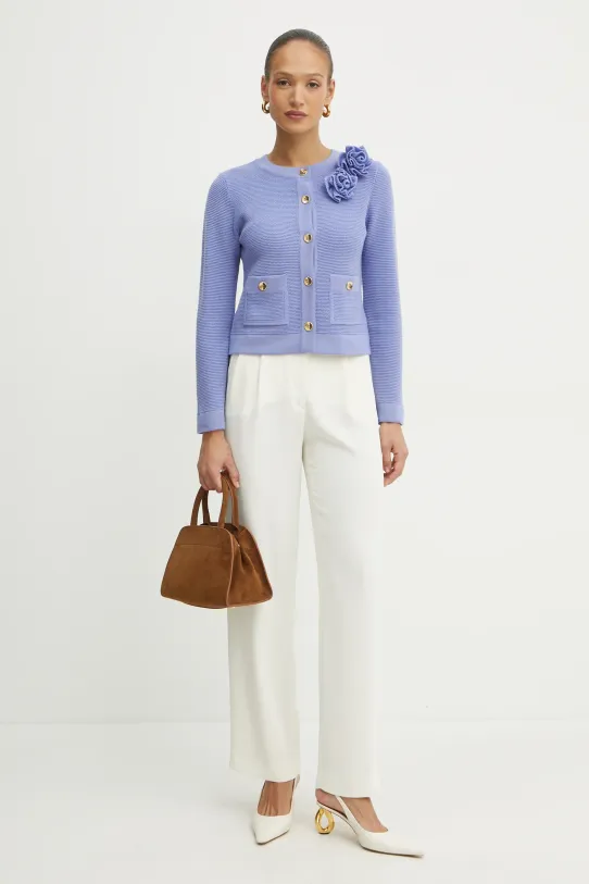 Luisa Spagnoli cardigan in lana 100023 violetto SS25