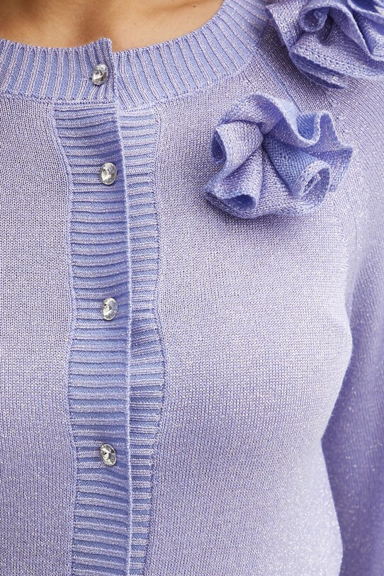 Вовняний кардиган Luisa Spagnoli 100024 фіолетовий