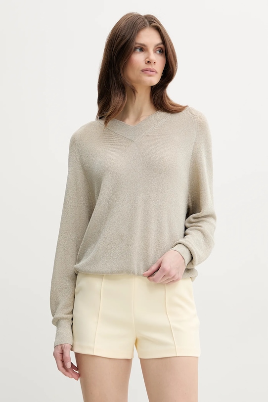 Svetr Marella DARIO V výstřih béžová 2513361121