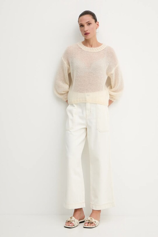 Marella sweter wełniany ANDALO 2513361125 beżowy SS25