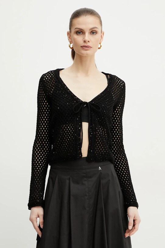Marella cardigan din bumbac Emme by Marella negru 2515341031