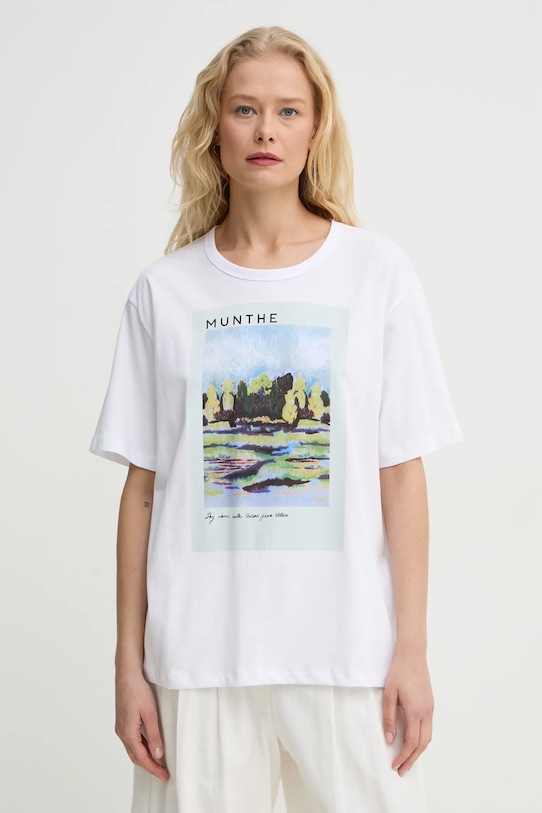 Pamučna majica MUNTHE SILANE pamuk bijela 244110024460