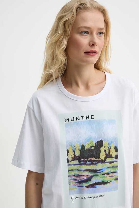 Pamučna majica MUNTHE SILANE bijela 244110024460