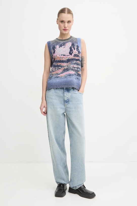 MUNTHE vesta din amestec de lana SPACY 244160524475 violet SS25