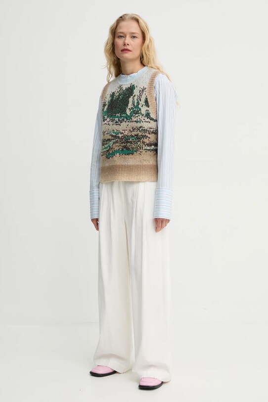 Vesta s příměsí vlny MUNTHE SPACY 244160524475 béžová SS25