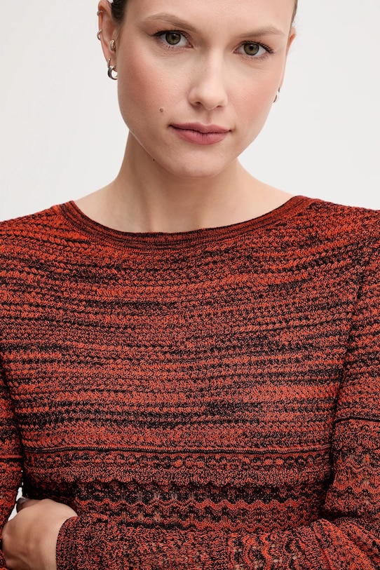 Sisley sweter pomarańczowy 19EQL106E