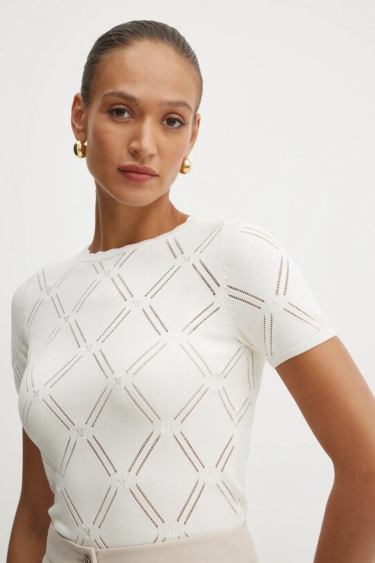 Sveter s prímesou hodvábu Marciano Guess ANNA béžová 5RGR21.5857Z