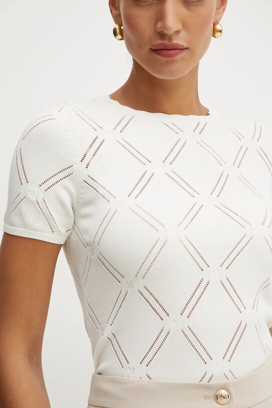 Sveter s prímesou hodvábu Marciano Guess ANNA 5RGR21.5857Z béžová
