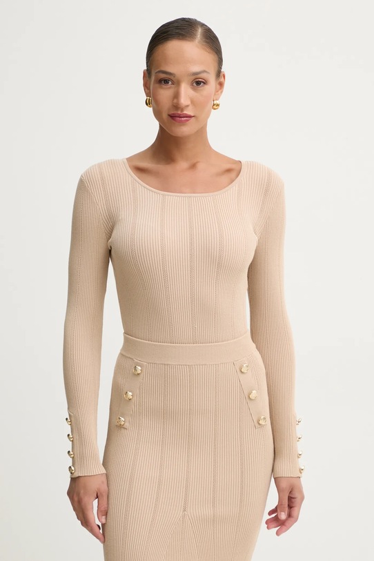 Marciano by Guess pulóver GRACE sima bézs 5RGR26.5810Z