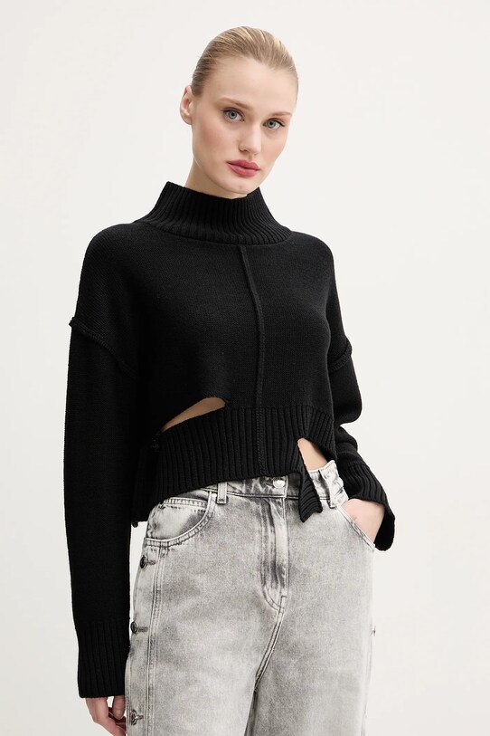 Вовняний светр MM6 Maison Margiela вовна чорний S52HA0285.M13044