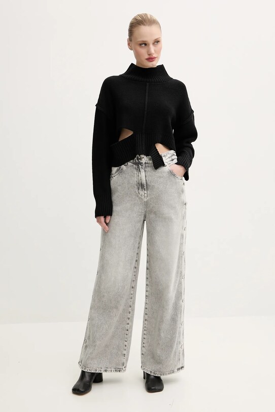 MM6 Maison Margiela pulover de lana S52HA0285.M13044 negru SS25
