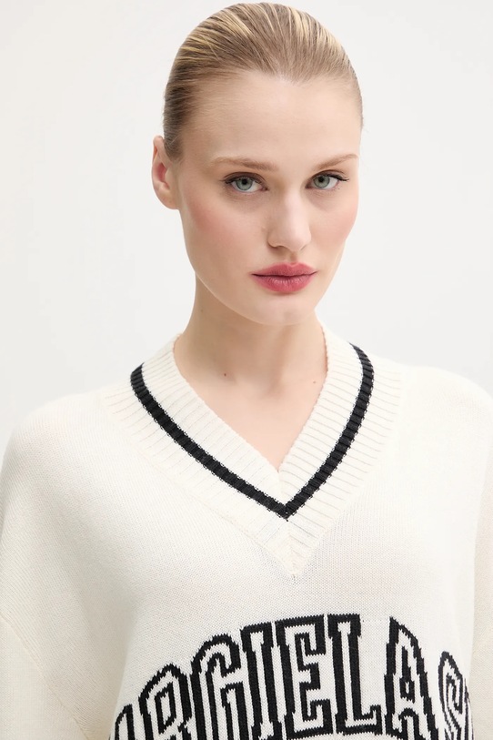 Svetr z vlněné směsi MM6 Maison Margiela béžová S52HN0009.M13085