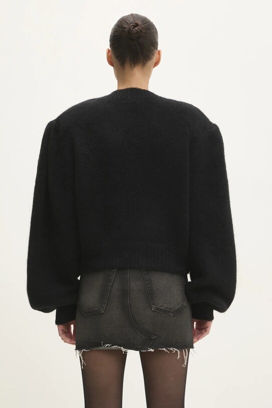 Odzież Rotate kardigan wełniany Knit Cropped 114016100 czarny