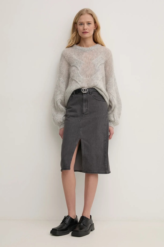 Vlněný svetr Gestuz 10909849 šedá SS25