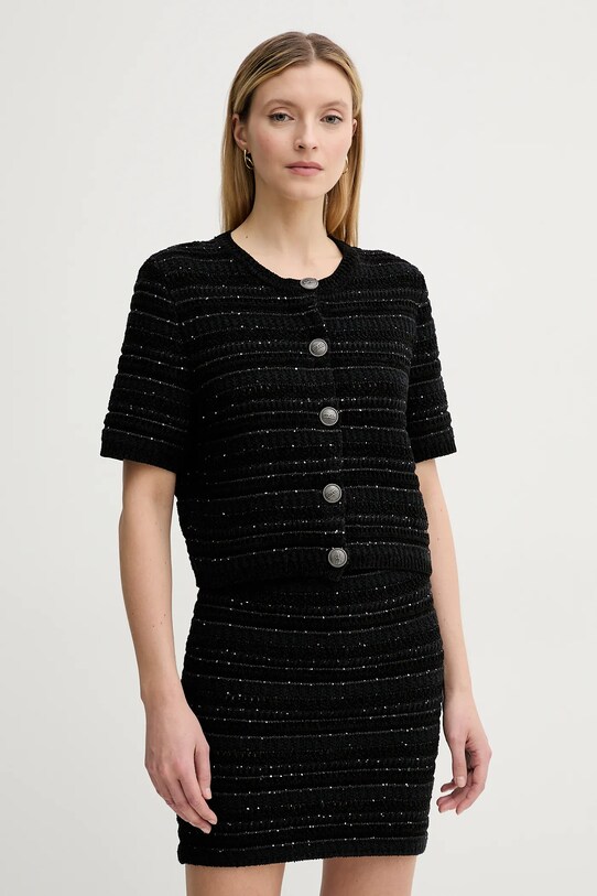 Gestuz cardigan model fin negru 10910043