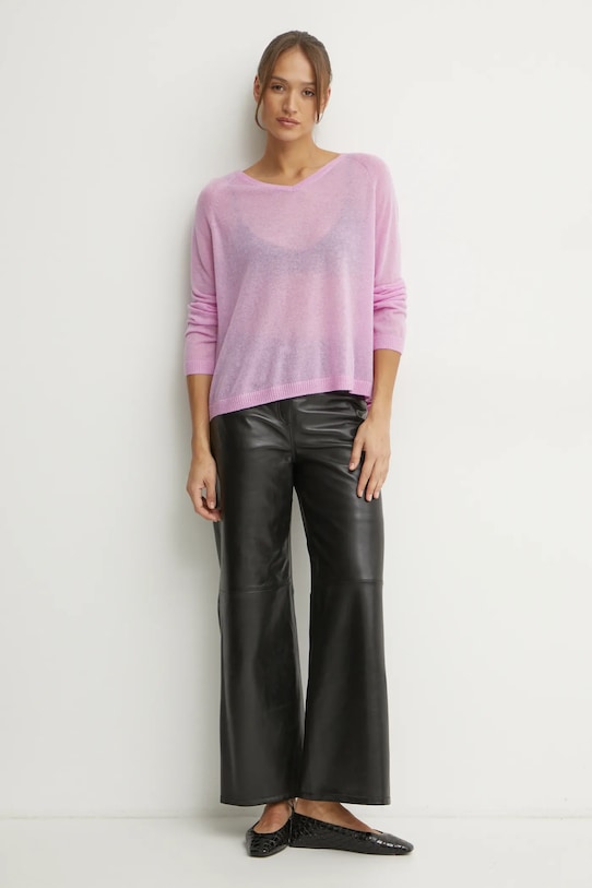 Pulover s dodatkom vune MAX&Co. 2516361091200 ljubičasta SS25