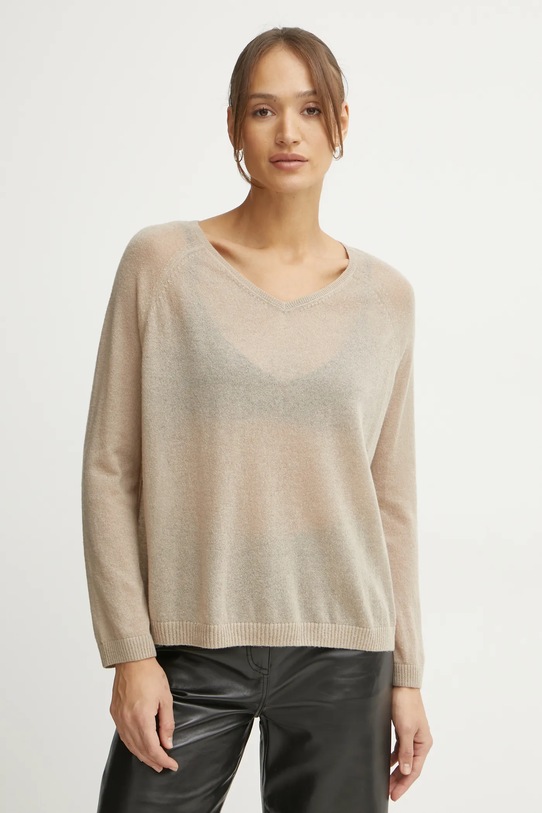 MAX&Co. pulover din amestec de lână subtiri bej 2516361091200