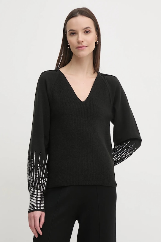 Sveter Dkny V výstrih čierna P4JSCT85