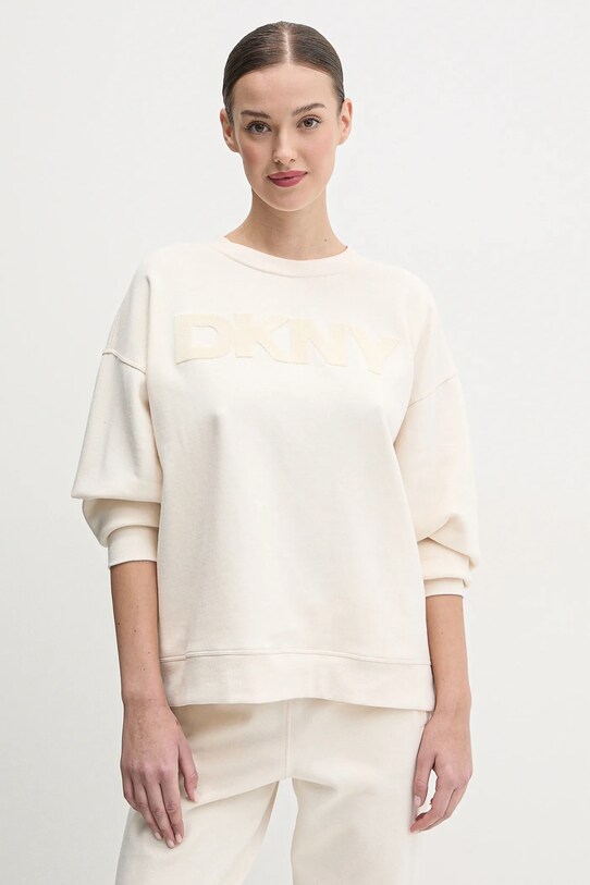 Dkny bluza aplikacja beżowy DP5T1140