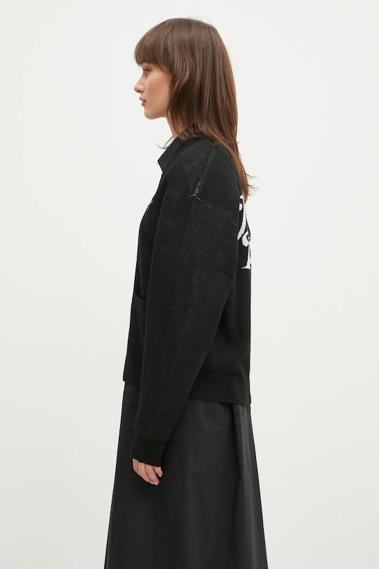 Carhartt WIP kardigan z domieszką wełny Harttbreaker Cardigan I034390.K02XX czarny SS25