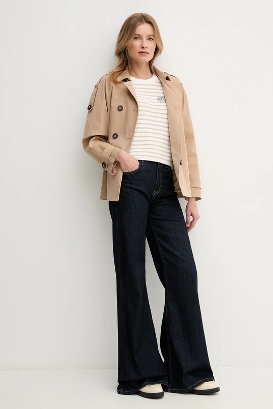 Bavlněný svetr OUI 93311 béžová SS25