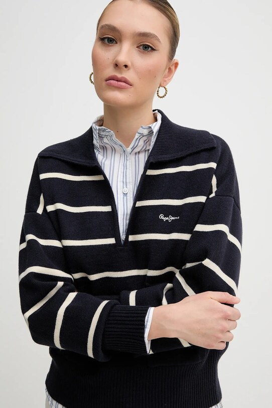 Pepe Jeans pulover PRISCILLA bleumarin PL702272