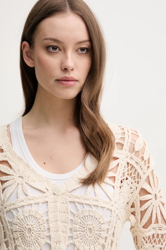 Pepe Jeans cardigan din bumbac OLYMPIA bej PL702273
