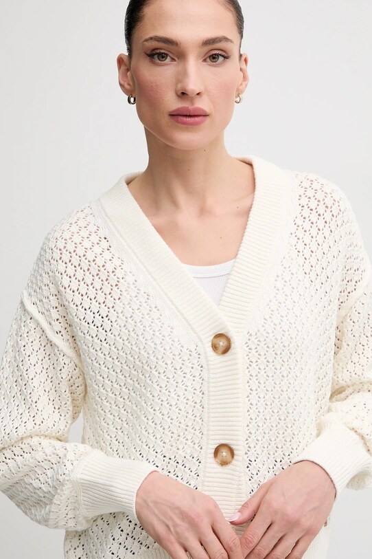 Pepe Jeans cardigan din bumbac OLGA CARDIGAN bej PL702281