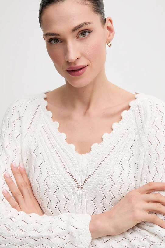 Pepe Jeans pulover de bumbac OLYA SWEATER bej PL702288
