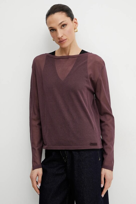 Pinko sweter pozostałe fioletowy 105153.A2LS
