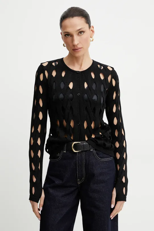 Pinko cardigan a maglia fine nero 105191.A2LW