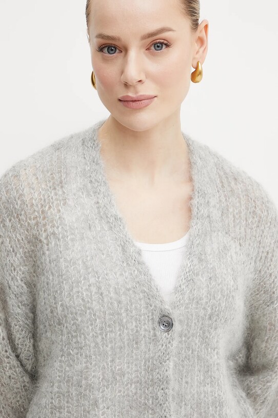 Weekend Max Mara kardigan wełniany szary 2515341031600