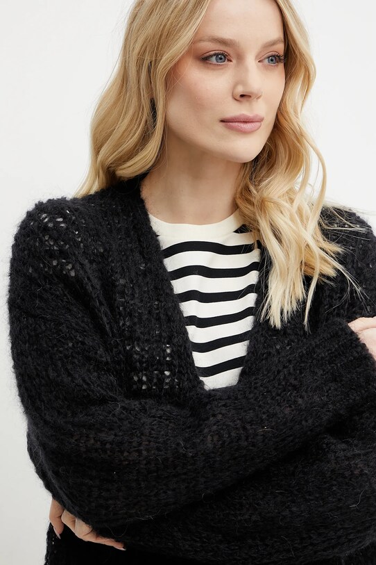 Weekend Max Mara kardigan wełniany czarny 2515341031600