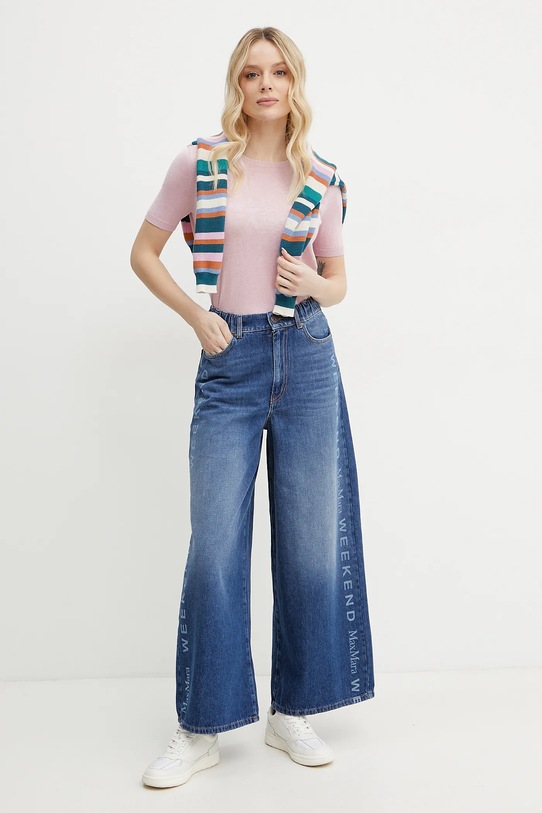 Weekend Max Mara sweter jedwabny 2515361041600 różowy SS25