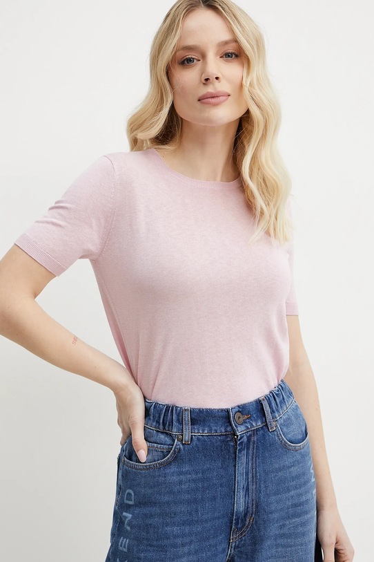 Weekend Max Mara sweter jedwabny różowy 2515361041600