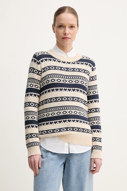 Weekend Max Mara sweter bawełniany wzorzyste granatowy 2515361251600