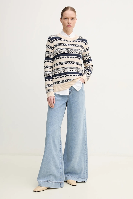 Weekend Max Mara sweter bawełniany 2515361251600 granatowy SS25