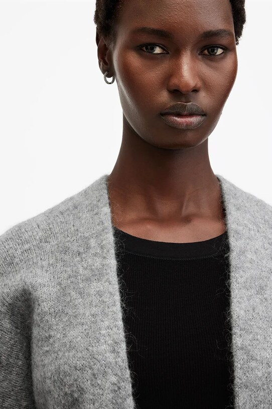 Odzież AllSaints kardigan wełniany ZOE W048KB szary