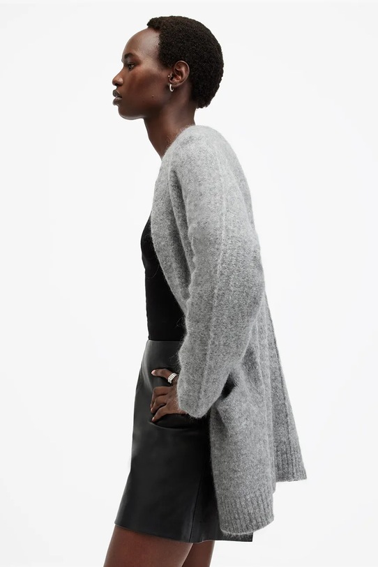 AllSaints kardigan wełniany ZOE W048KB szary