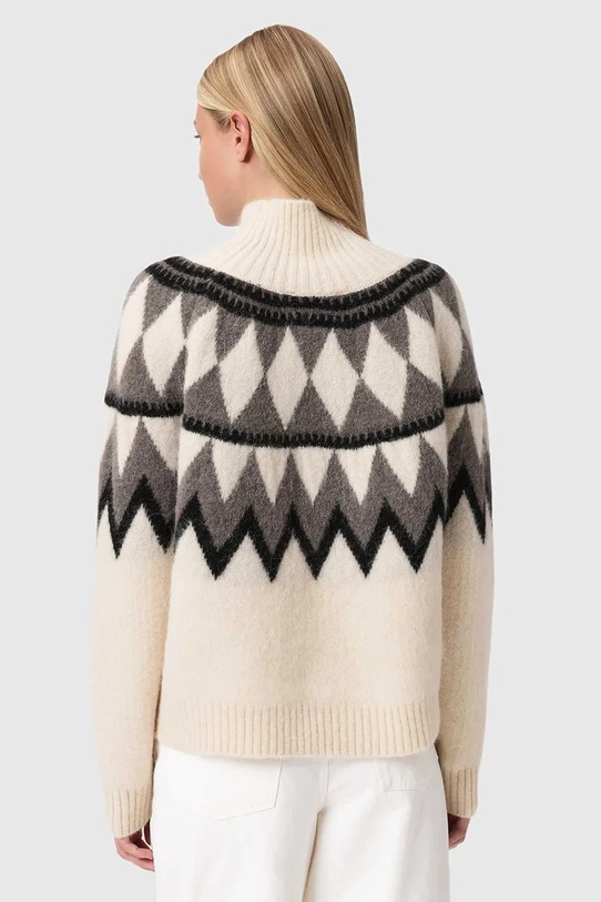 AllSaints sweter z dodatkiem wełny TARA W086KB brązowy SS25