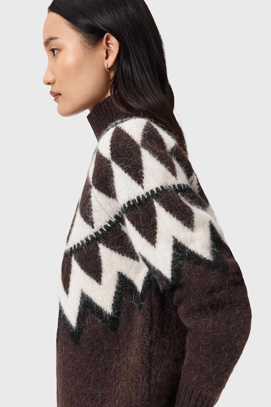 AllSaints sweter z dodatkiem wełny TARA brązowy W086KB