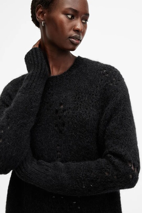 Шерстяной свитер AllSaints WINNIE W111KB чёрный SS25
