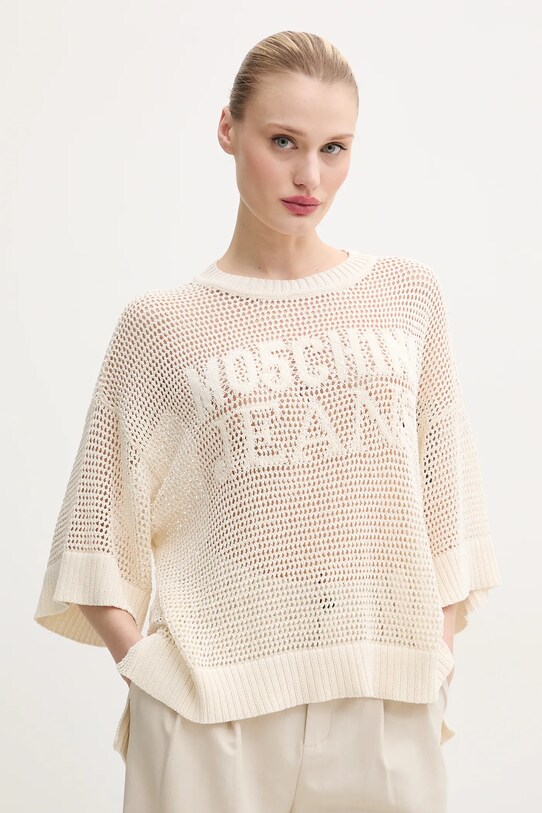 Moschino Jeans pulóver mintás bézs 0904.3701