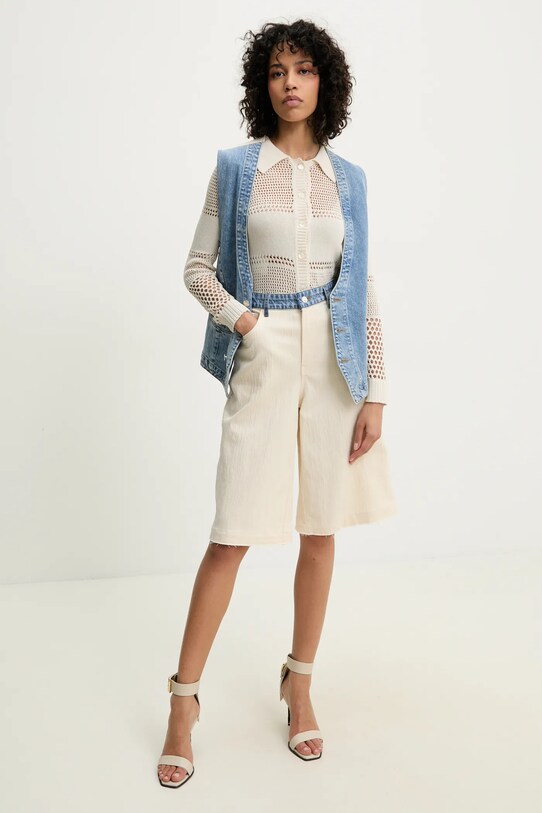 Moschino Jeans kardigan 0905.3701 beżowy SS25
