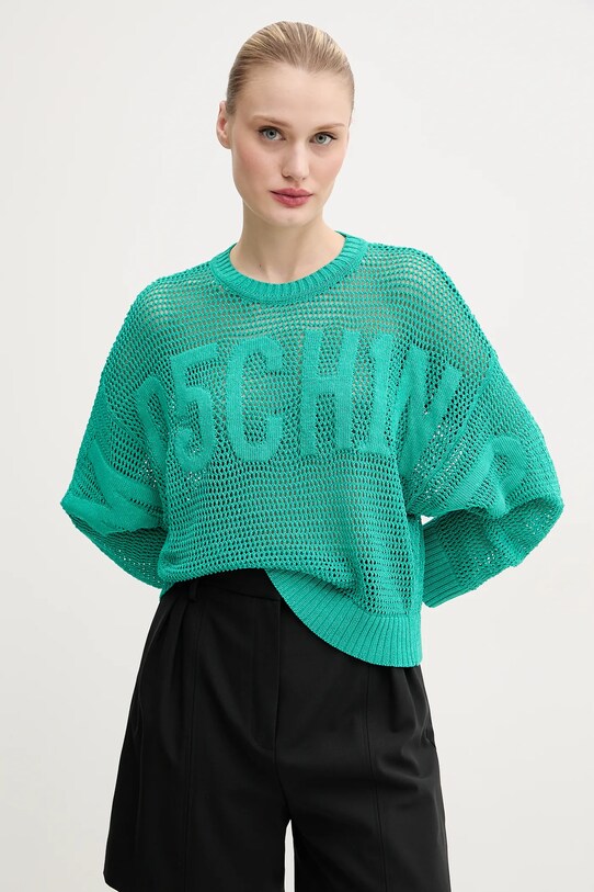 Moschino Jeans maglione a maglia fine verde 0903.3701